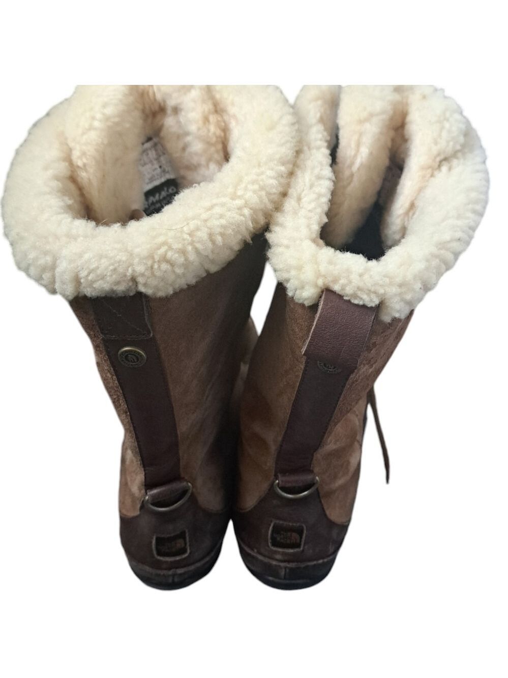 THE NORTH FACE Abby Apres snow winter boots shearling leather worn used 9.5 - Picture 6 of 16
